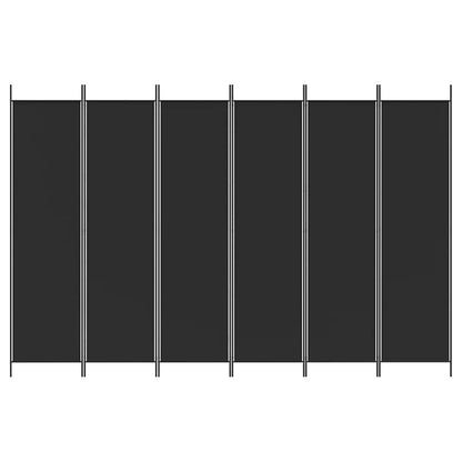 vidaXL 6-Panel Room Divider Black 300x200 cm Fabric