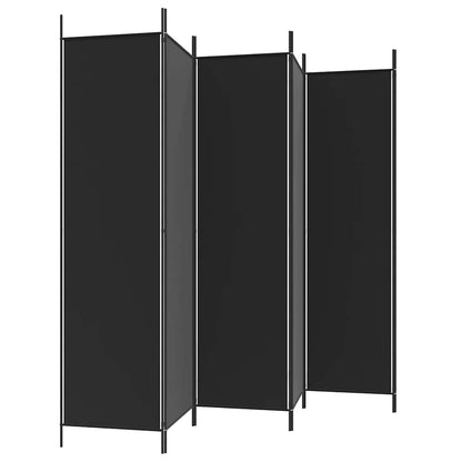 vidaXL 6-Panel Room Divider Black 300x200 cm Fabric