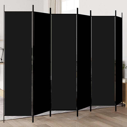 vidaXL 6-Panel Room Divider Black 300x200 cm Fabric