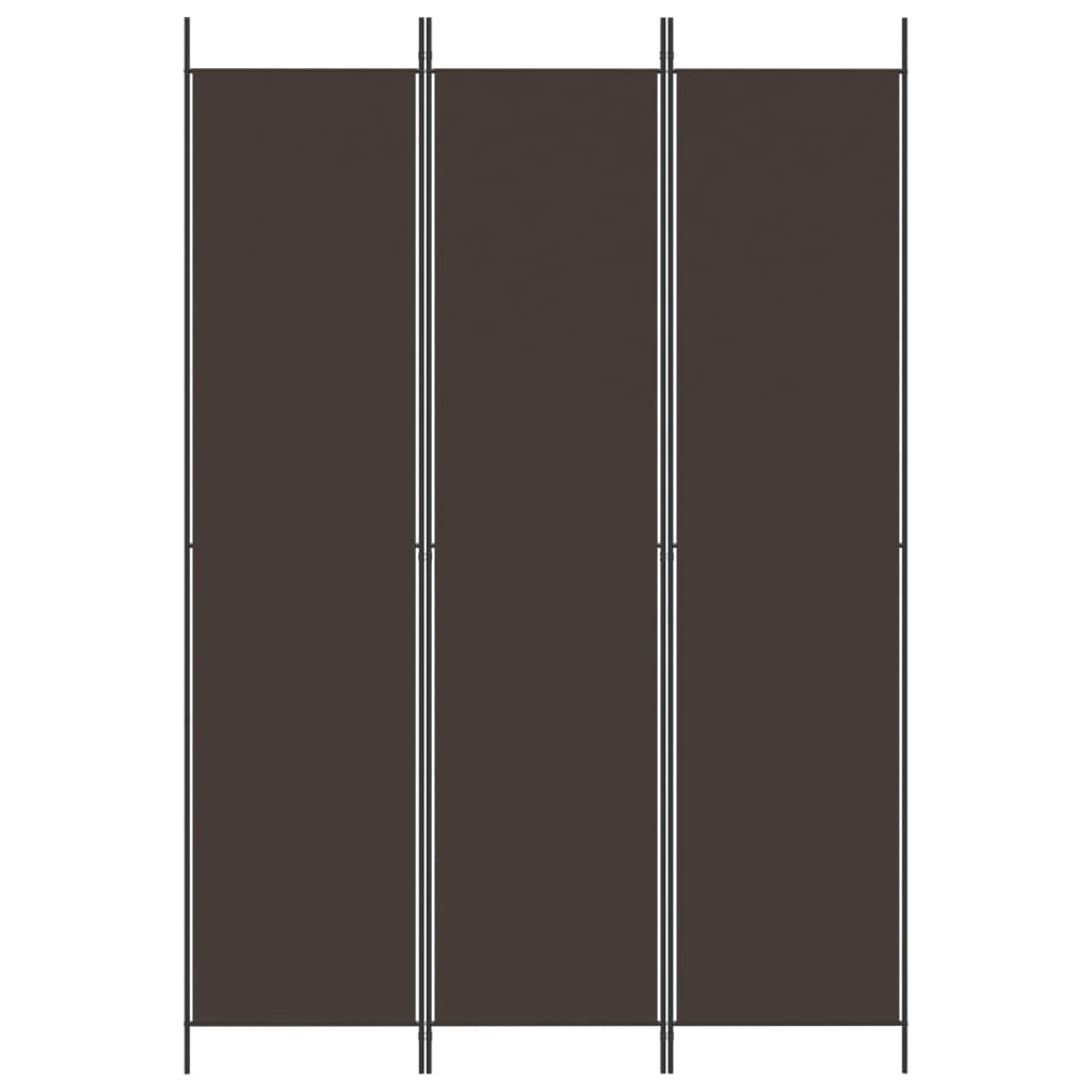 vidaXL 3-Panel Room Divider Brown 150x220 cm Fabric