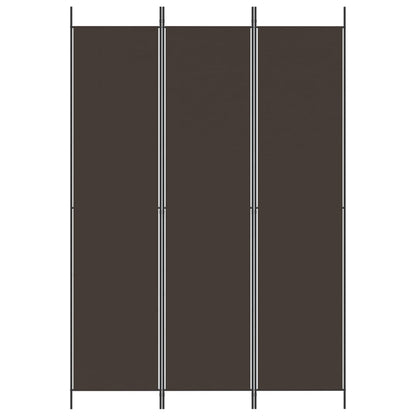 vidaXL 3-Panel Room Divider Brown 150x220 cm Fabric