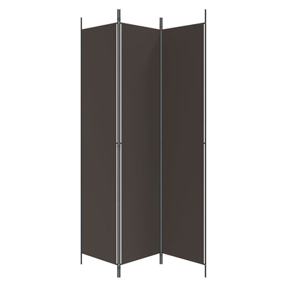 vidaXL 3-Panel Room Divider Brown 150x220 cm Fabric