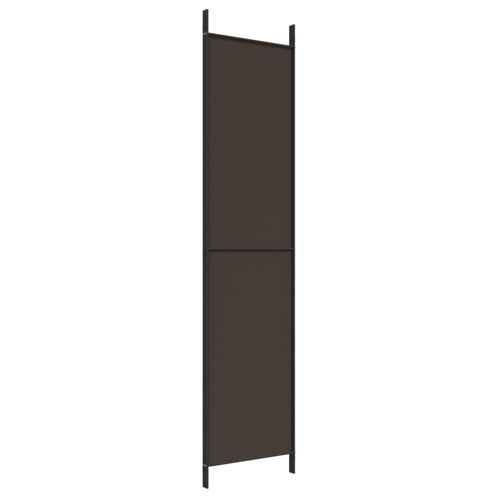 vidaXL 3-Panel Room Divider Brown 150x220 cm Fabric