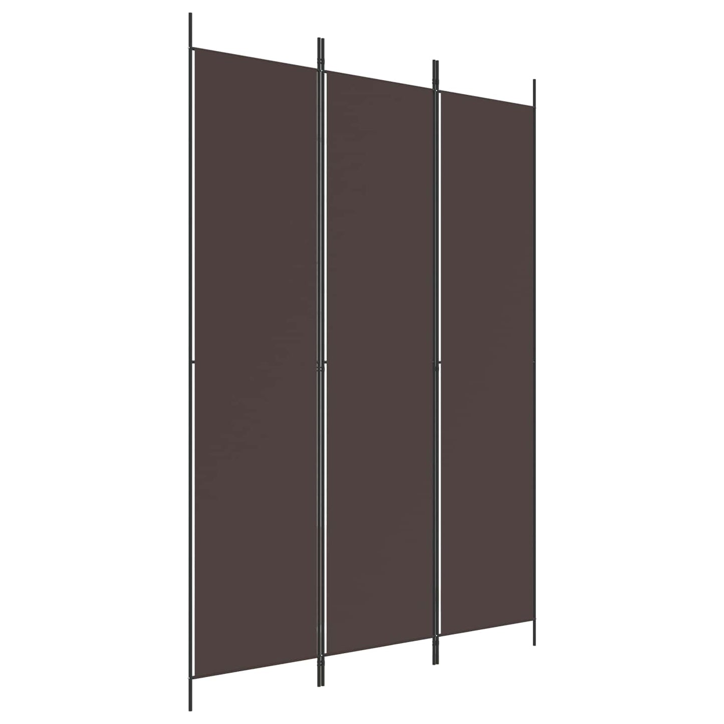 vidaXL 3-Panel Room Divider Brown 150x220 cm Fabric