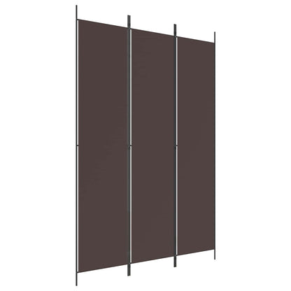 vidaXL 3-Panel Room Divider Brown 150x220 cm Fabric