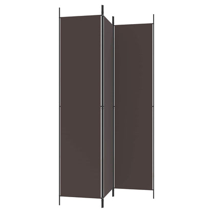 vidaXL 3-Panel Room Divider Brown 150x220 cm Fabric