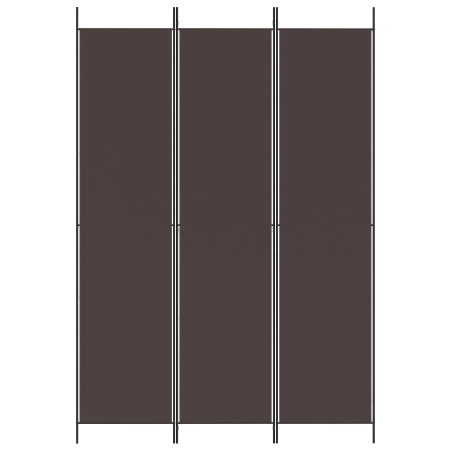 vidaXL 3-Panel Room Divider Brown 150x220 cm Fabric