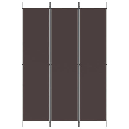 vidaXL 3-Panel Room Divider Brown 150x220 cm Fabric