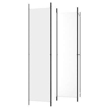 vidaXL 4-Panel Room Divider White 200x220 cm Fabric