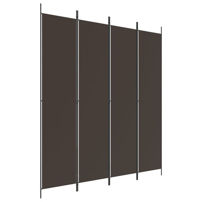vidaXL 4-Panel Room Divider Brown 200x220 cm Fabric
