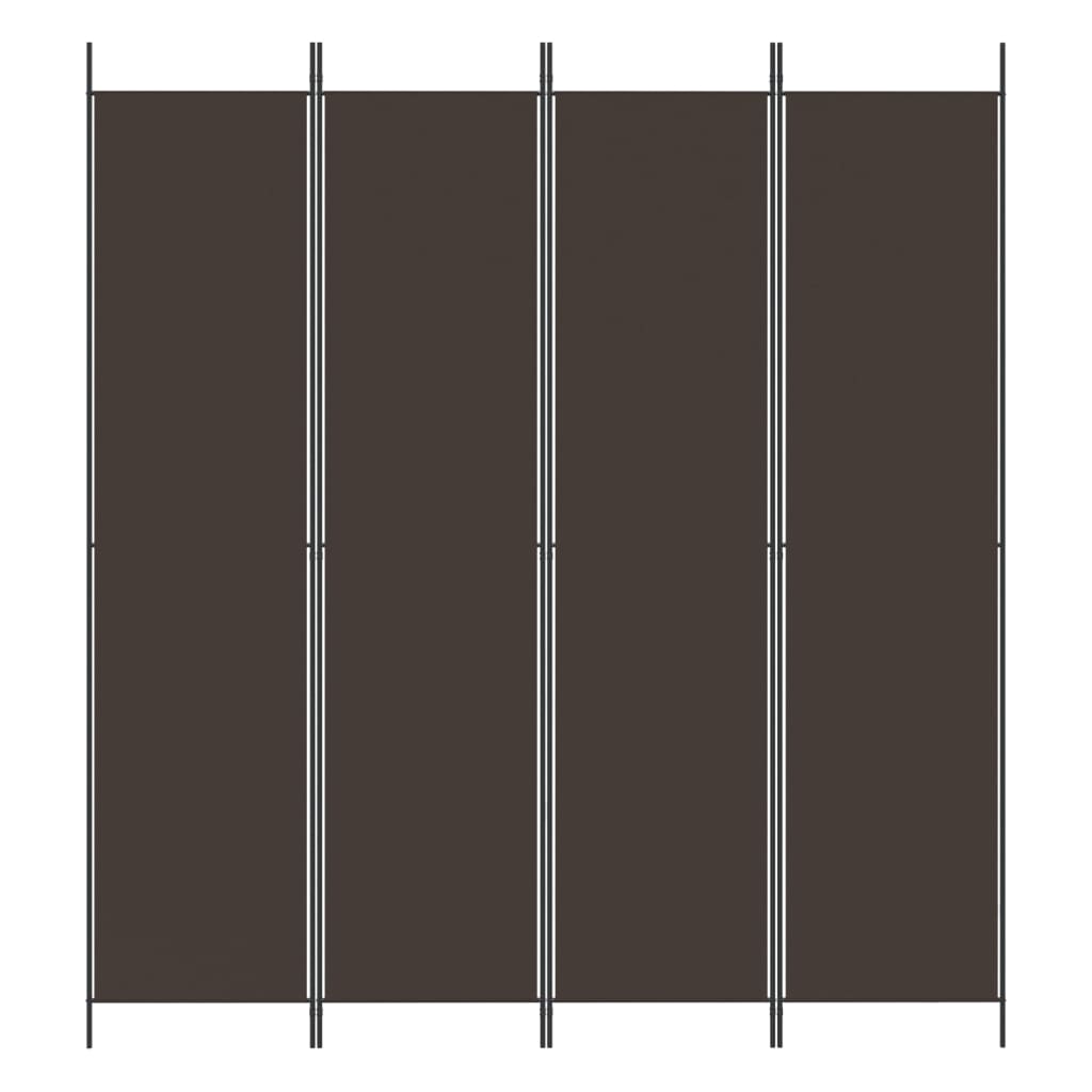 vidaXL 4-Panel Room Divider Brown 200x220 cm Fabric