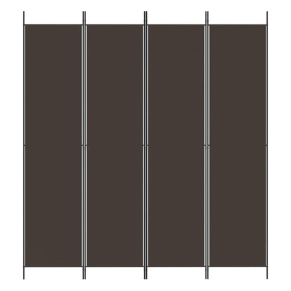 vidaXL 4-Panel Room Divider Brown 200x220 cm Fabric