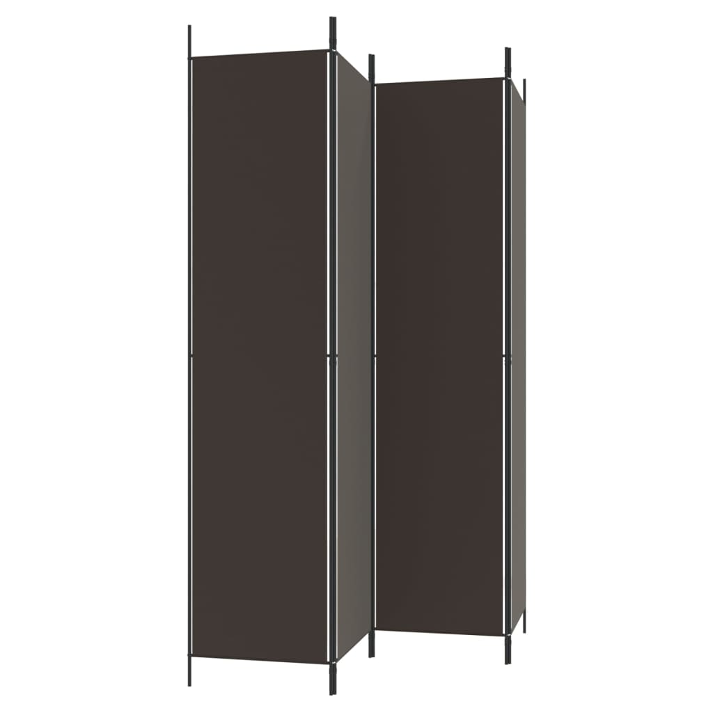vidaXL 4-Panel Room Divider Brown 200x220 cm Fabric