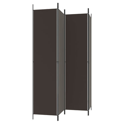 vidaXL 4-Panel Room Divider Brown 200x220 cm Fabric