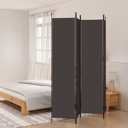 vidaXL 4-Panel Room Divider Brown 200x220 cm Fabric