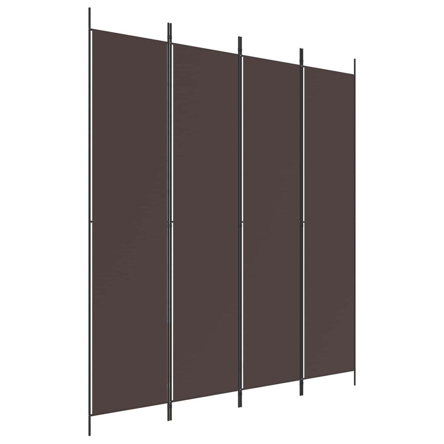 vidaXL 4-Panel Room Divider Brown 200x220 cm Fabric