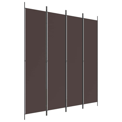 vidaXL 4-Panel Room Divider Brown 200x220 cm Fabric