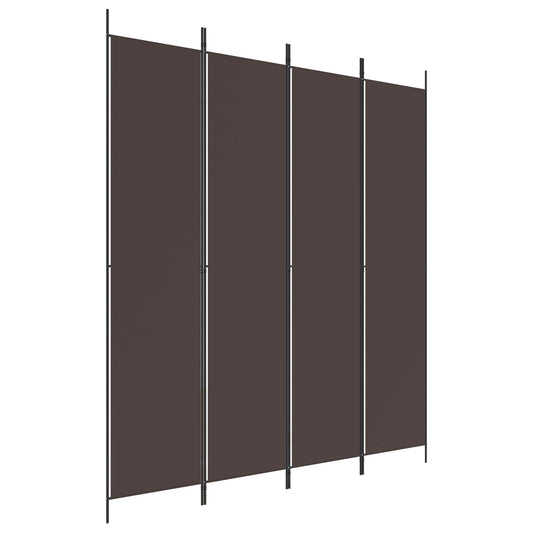 vidaXL 4-Panel Room Divider Brown 200x220 cm Fabric