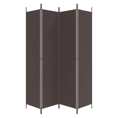 vidaXL 4-Panel Room Divider Brown 200x220 cm Fabric