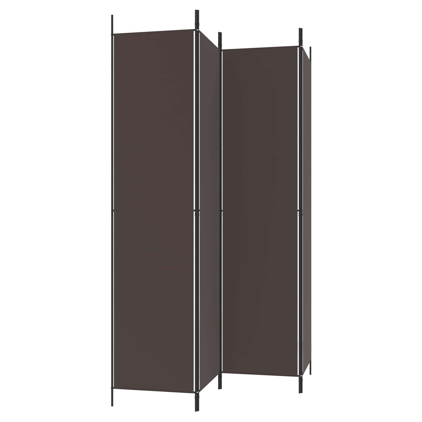vidaXL 4-Panel Room Divider Brown 200x220 cm Fabric
