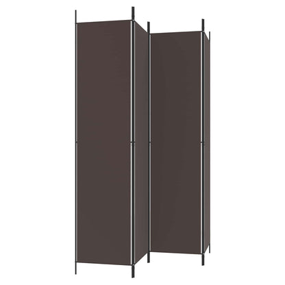 vidaXL 4-Panel Room Divider Brown 200x220 cm Fabric