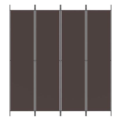 vidaXL 4-Panel Room Divider Brown 200x220 cm Fabric