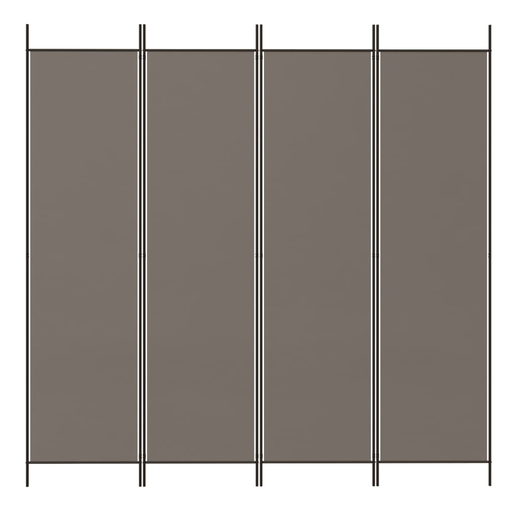 vidaXL 4-Panel Room Divider Anthracite 200x220 cm Fabric