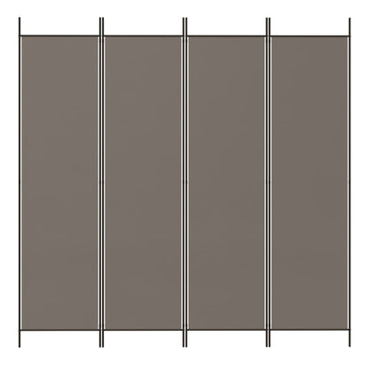 vidaXL 4-Panel Room Divider Anthracite 200x220 cm Fabric