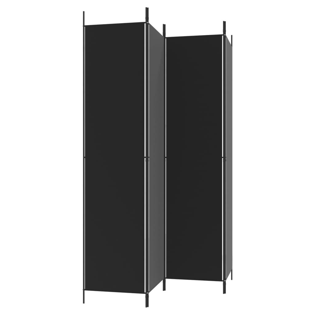 vidaXL 4-Panel Room Divider Black 200x220 cm Fabric