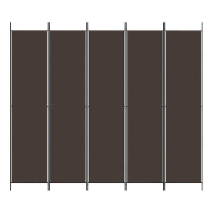 vidaXL 5-Panel Room Divider Brown 250x220 cm Fabric