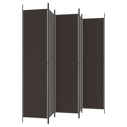 vidaXL 5-Panel Room Divider Brown 250x220 cm Fabric