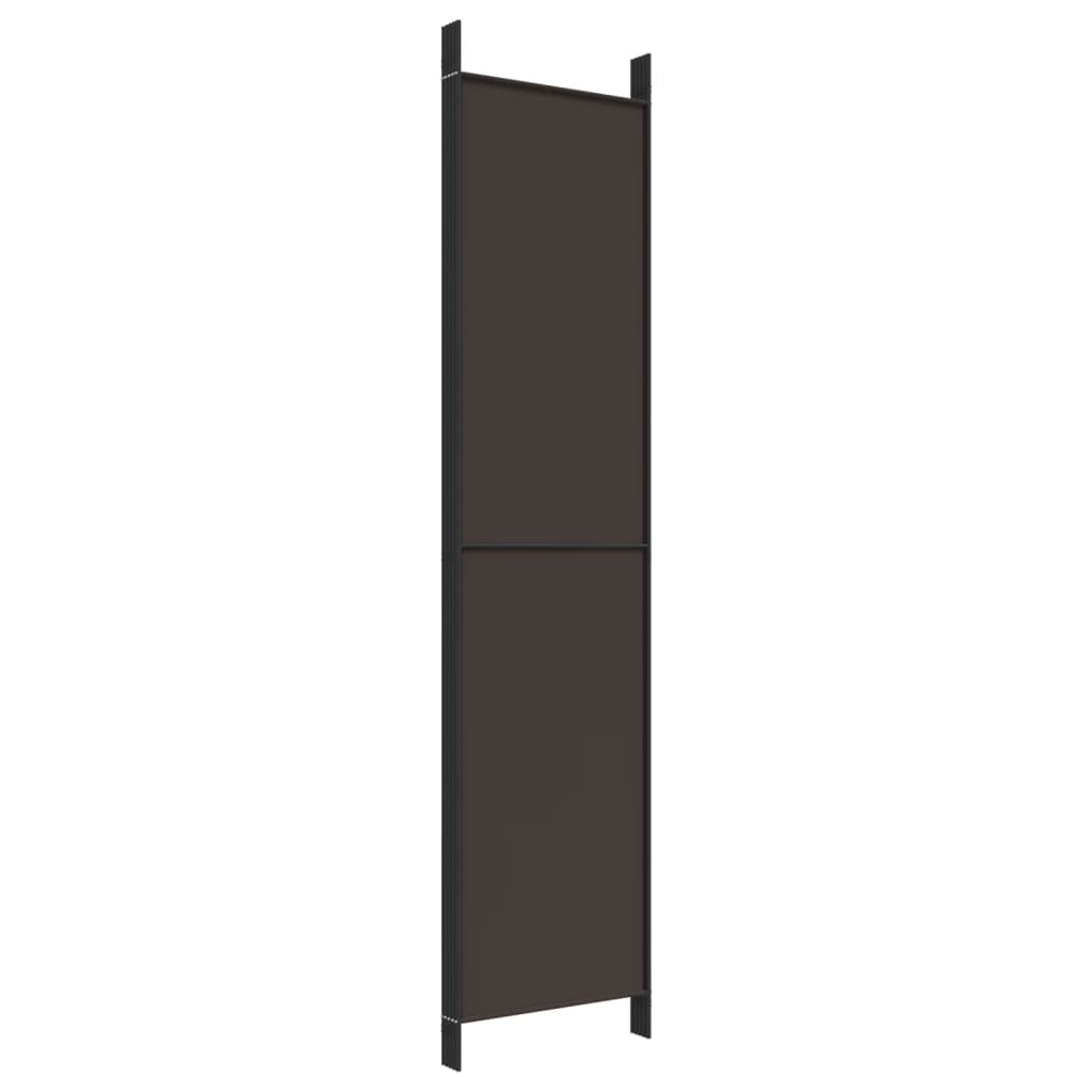vidaXL 5-Panel Room Divider Brown 250x220 cm Fabric
