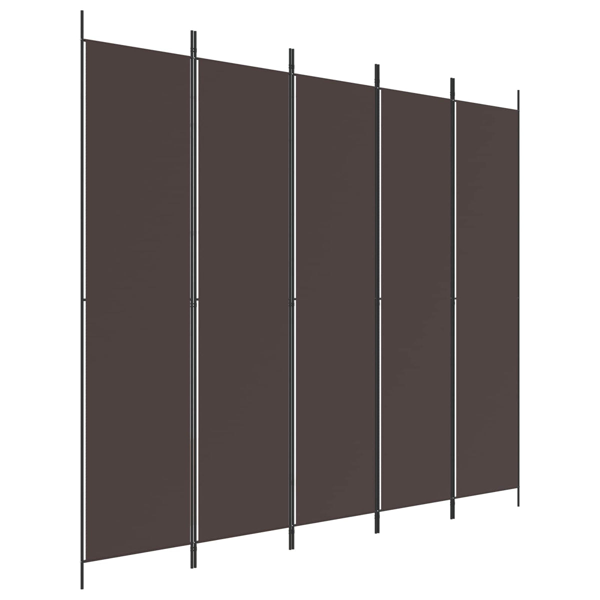 vidaXL 5-Panel Room Divider Brown 250x220 cm Fabric