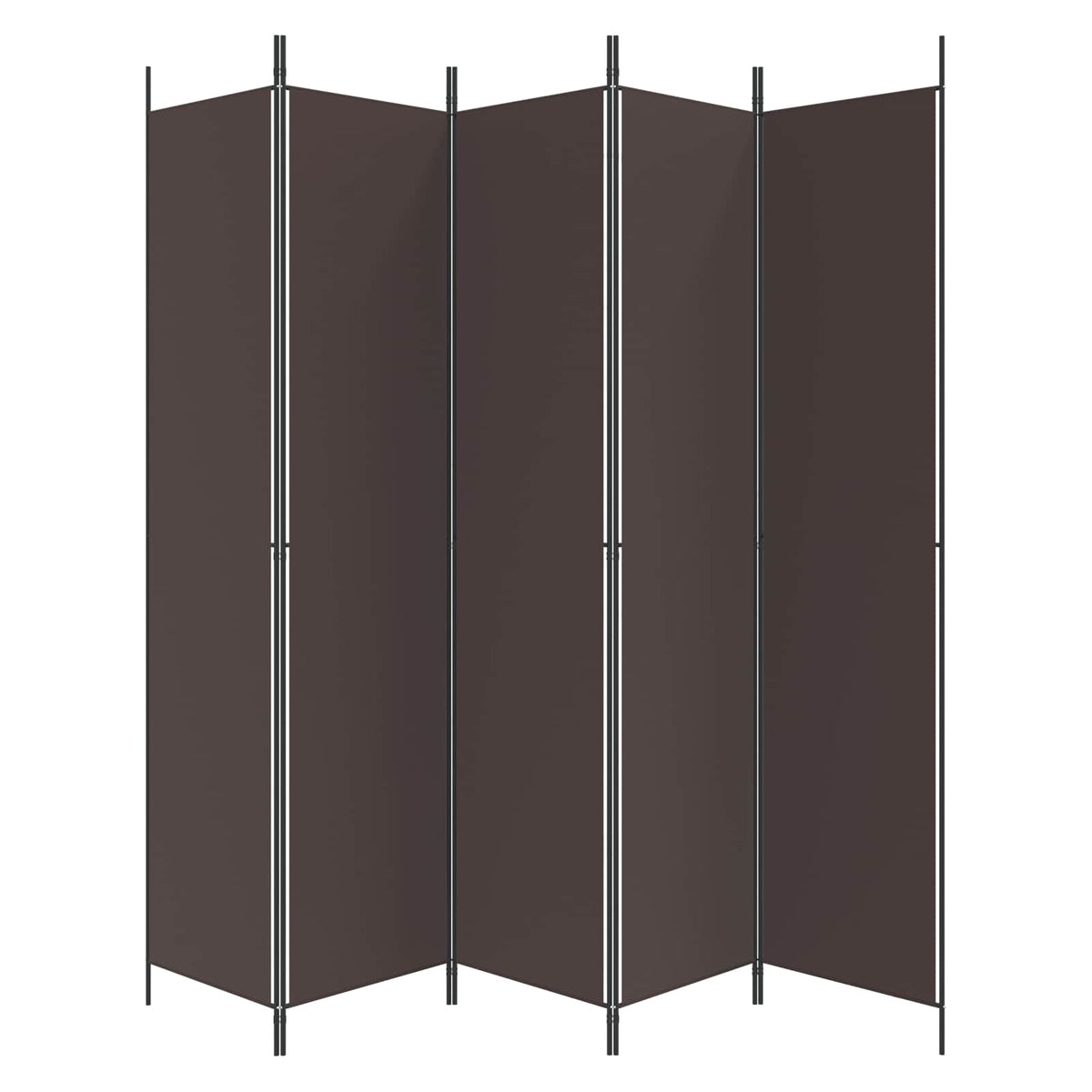 vidaXL 5-Panel Room Divider Brown 250x220 cm Fabric