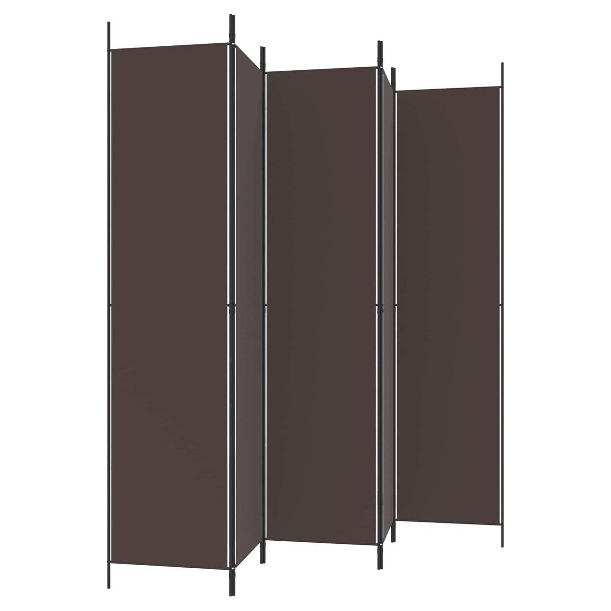 vidaXL 5-Panel Room Divider Brown 250x220 cm Fabric