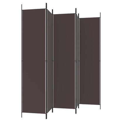 vidaXL 5-Panel Room Divider Brown 250x220 cm Fabric