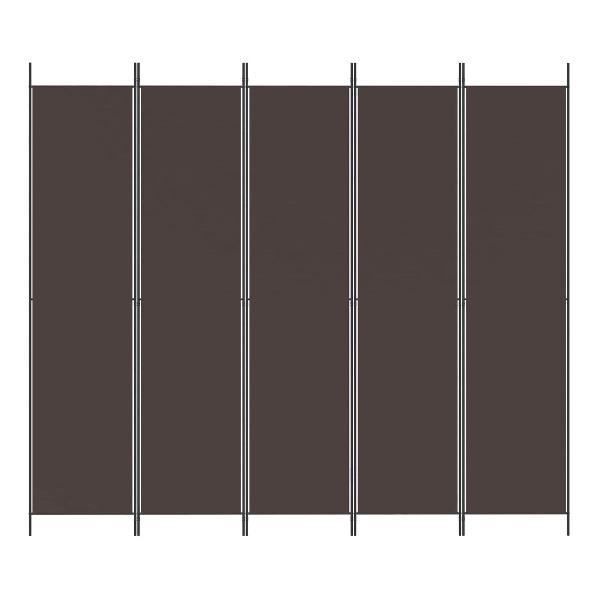 vidaXL 5-Panel Room Divider Brown 250x220 cm Fabric