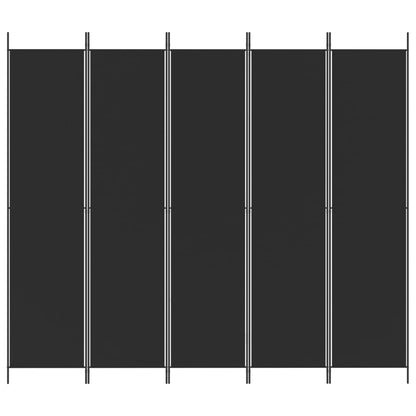 vidaXL 5-Panel Room Divider Black 250x220 cm Fabric