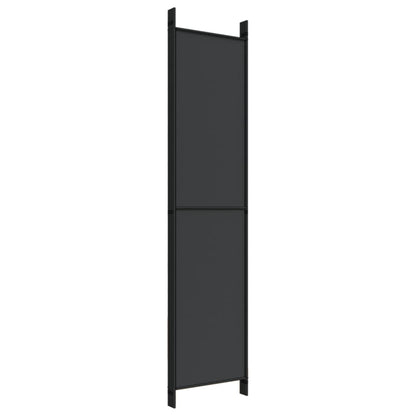 vidaXL 5-Panel Room Divider Black 250x220 cm Fabric