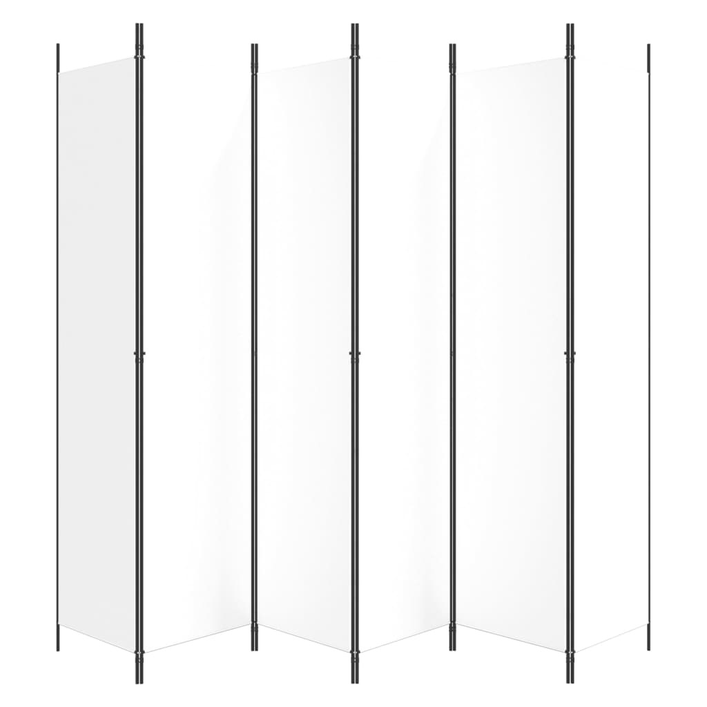 vidaXL 6-Panel Room Divider White 300x220 cm Fabric