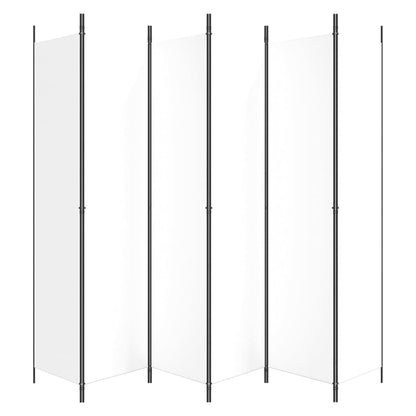 vidaXL 6-Panel Room Divider White 300x220 cm Fabric