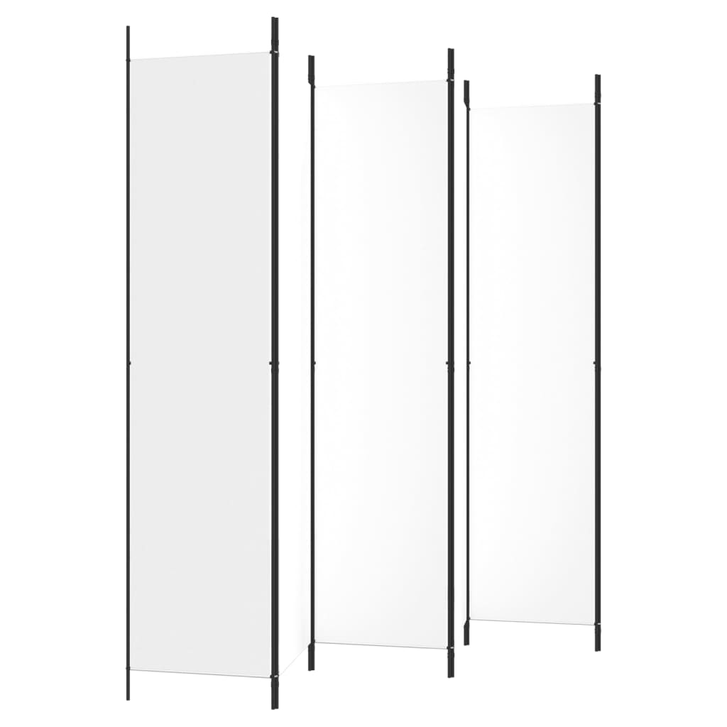 vidaXL 6-Panel Room Divider White 300x220 cm Fabric