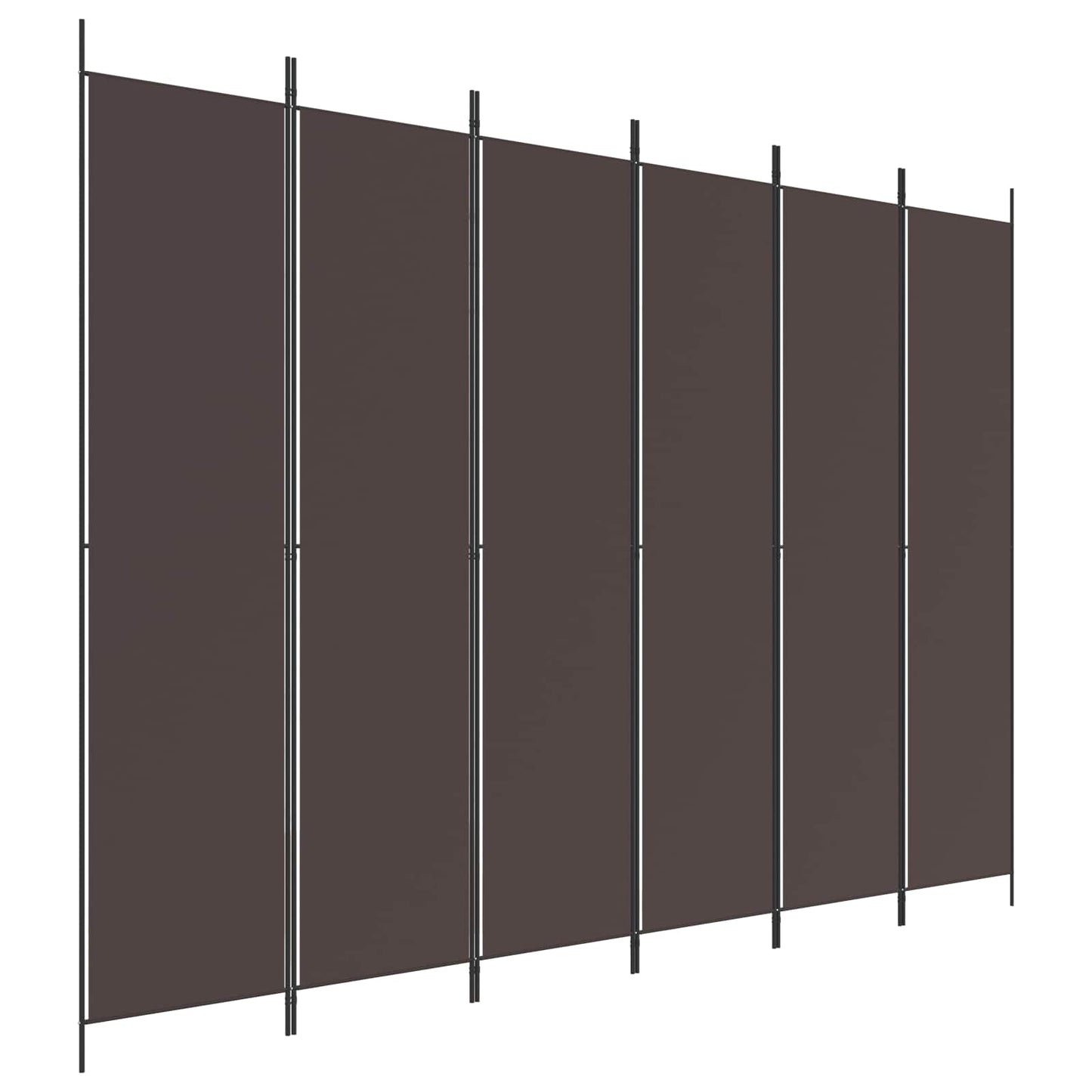 vidaXL 6-Panel Room Divider Brown 300x220 cm Fabric