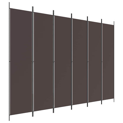 vidaXL 6-Panel Room Divider Brown 300x220 cm Fabric