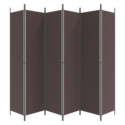 vidaXL 6-Panel Room Divider Brown 300x220 cm Fabric