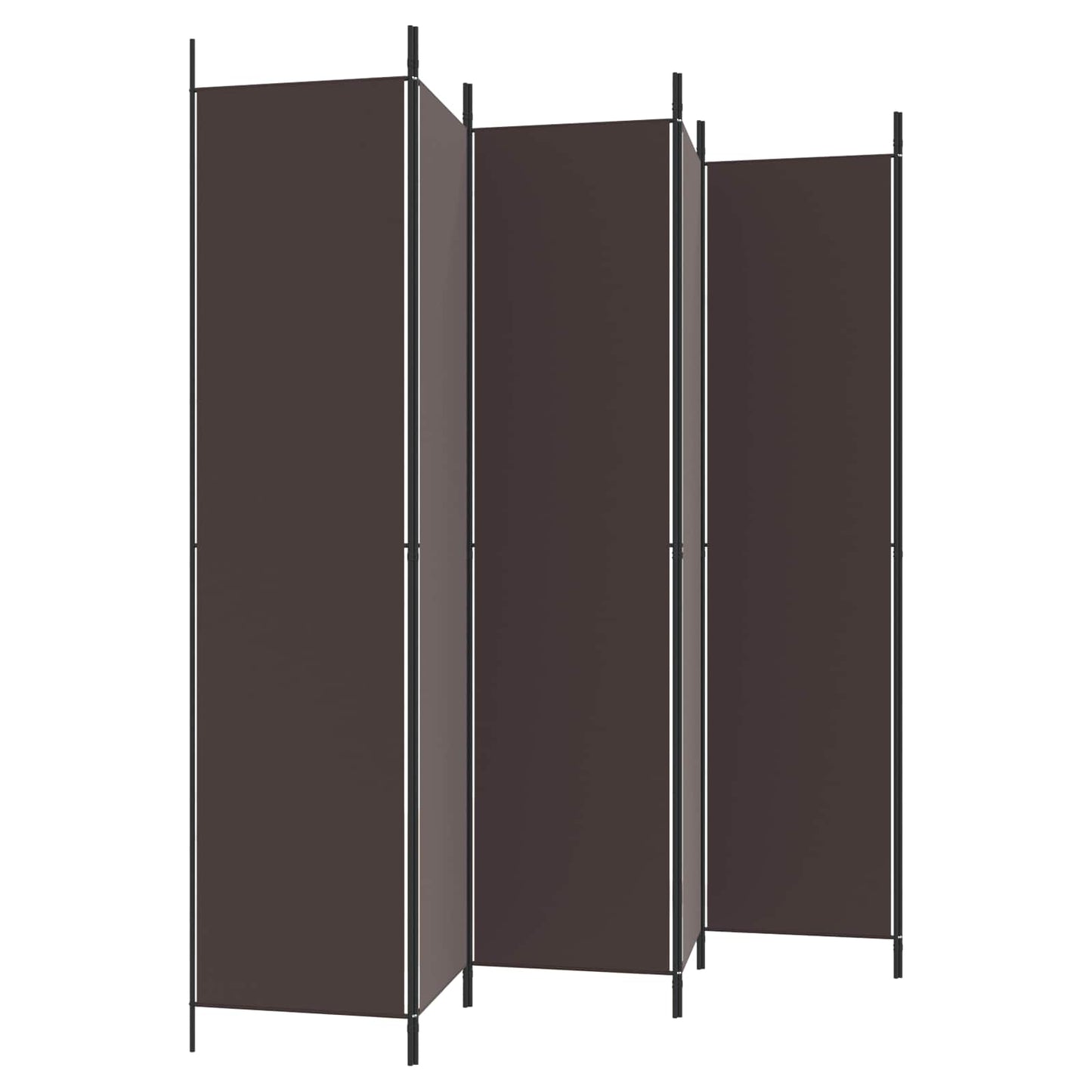 vidaXL 6-Panel Room Divider Brown 300x220 cm Fabric