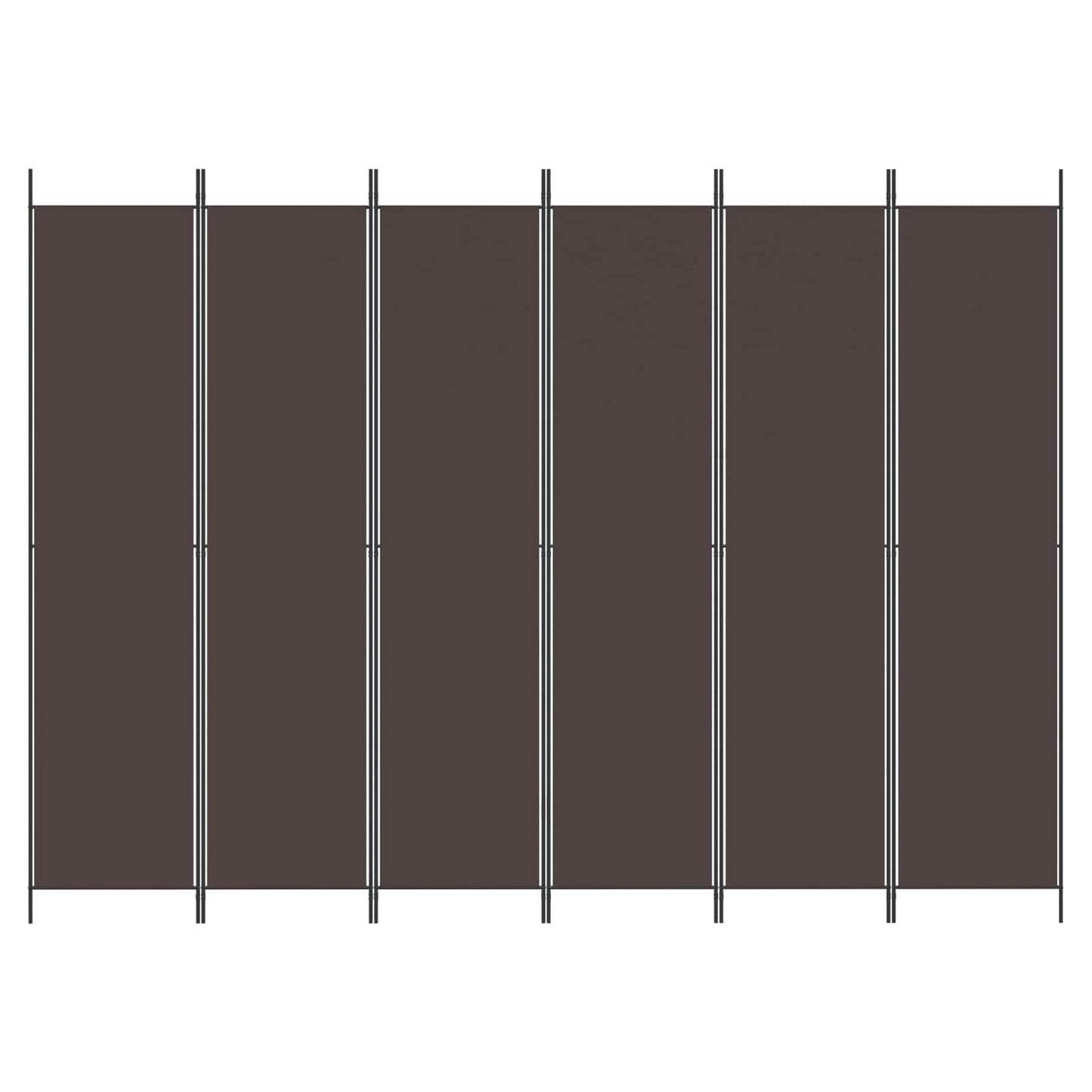 vidaXL 6-Panel Room Divider Brown 300x220 cm Fabric