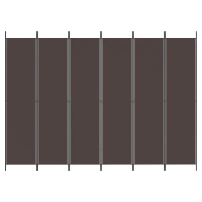 vidaXL 6-Panel Room Divider Brown 300x220 cm Fabric