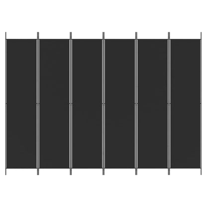 vidaXL 6-Panel Room Divider Black 300x220 cm Fabric