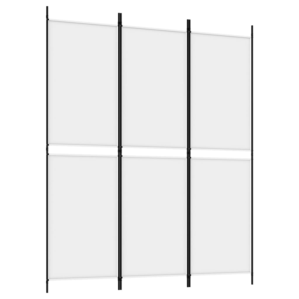 vidaXL 3-Panel Room Divider White 150x180 cm Fabric